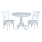 International Concepts Round 36 in Round Top Pedestal Table, with 2 C08-617 Chairs, White, 36 in W, 36 in L, 29.1 in H K08-36RT-C617P - alternate 1